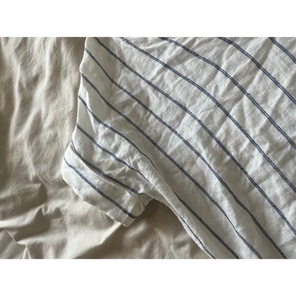 Madewell Lakeline Popover Shirt White and Blue Striped Size Small - Picture 3 of 7